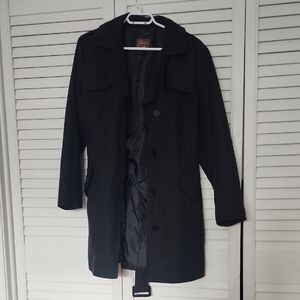 Jessica Black Women's Trench Coat with Button Front